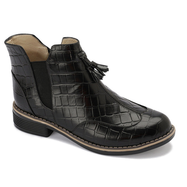 Tassel Ankle Leather Boots