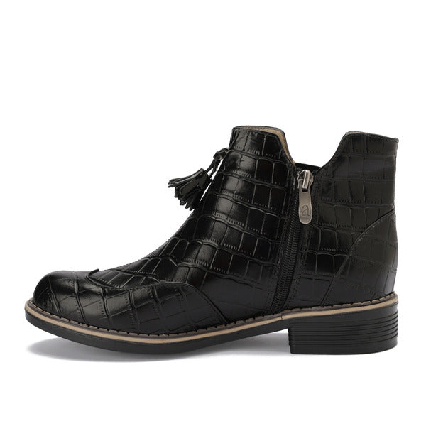 Tassel Ankle Leather Boots
