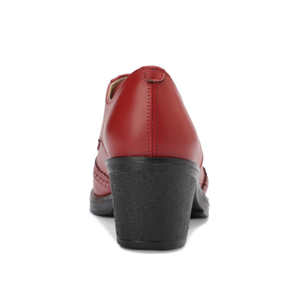 Oxfords Laced Up High Heeled Leather Shoes
