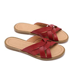 Leather Crisscross Slippers