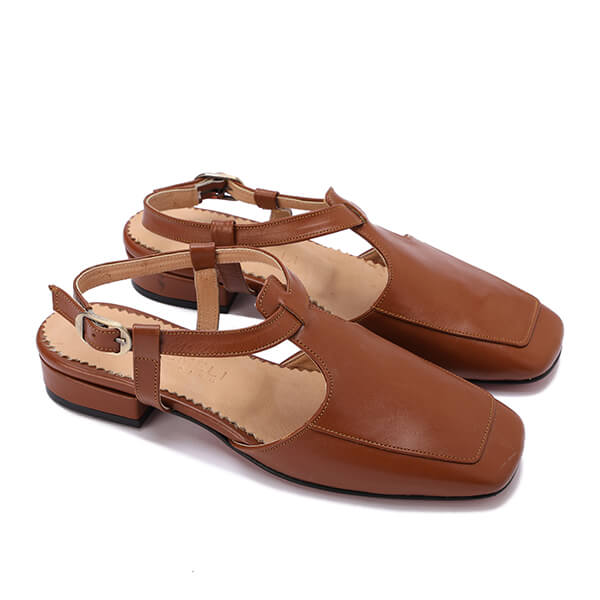 Leather Strapped Slingback Sandals