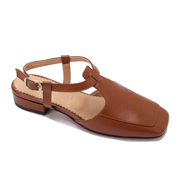 Leather Strapped Slingback Sandals