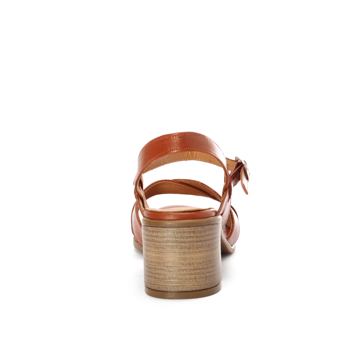 Crisscross Heeled Leather Sandals