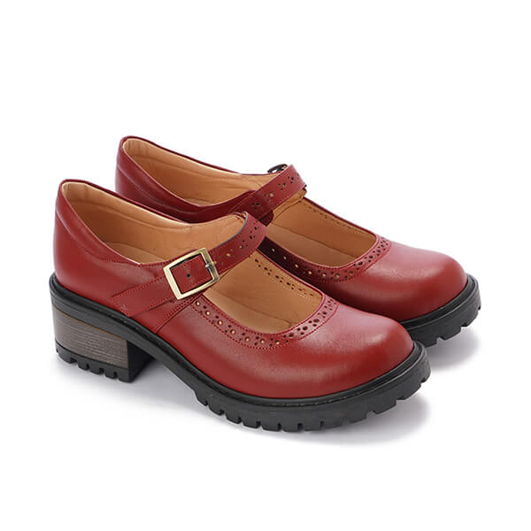 Leather Mary Jane Casual Pumps