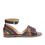 Multi-Strap Multi-Colored Leather Sandals