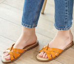 Leather Crisscross Slippers
