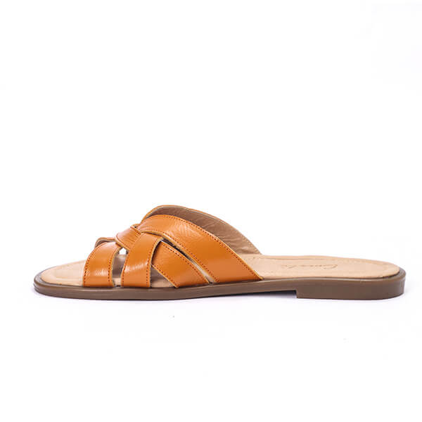 Leather Crisscross Slippers