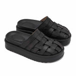 Platform Woven Slides