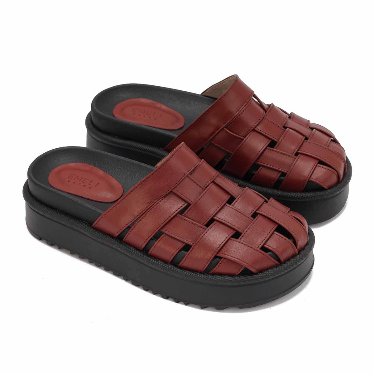 Platform Woven Slides