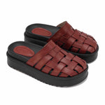 Platform Woven Slides