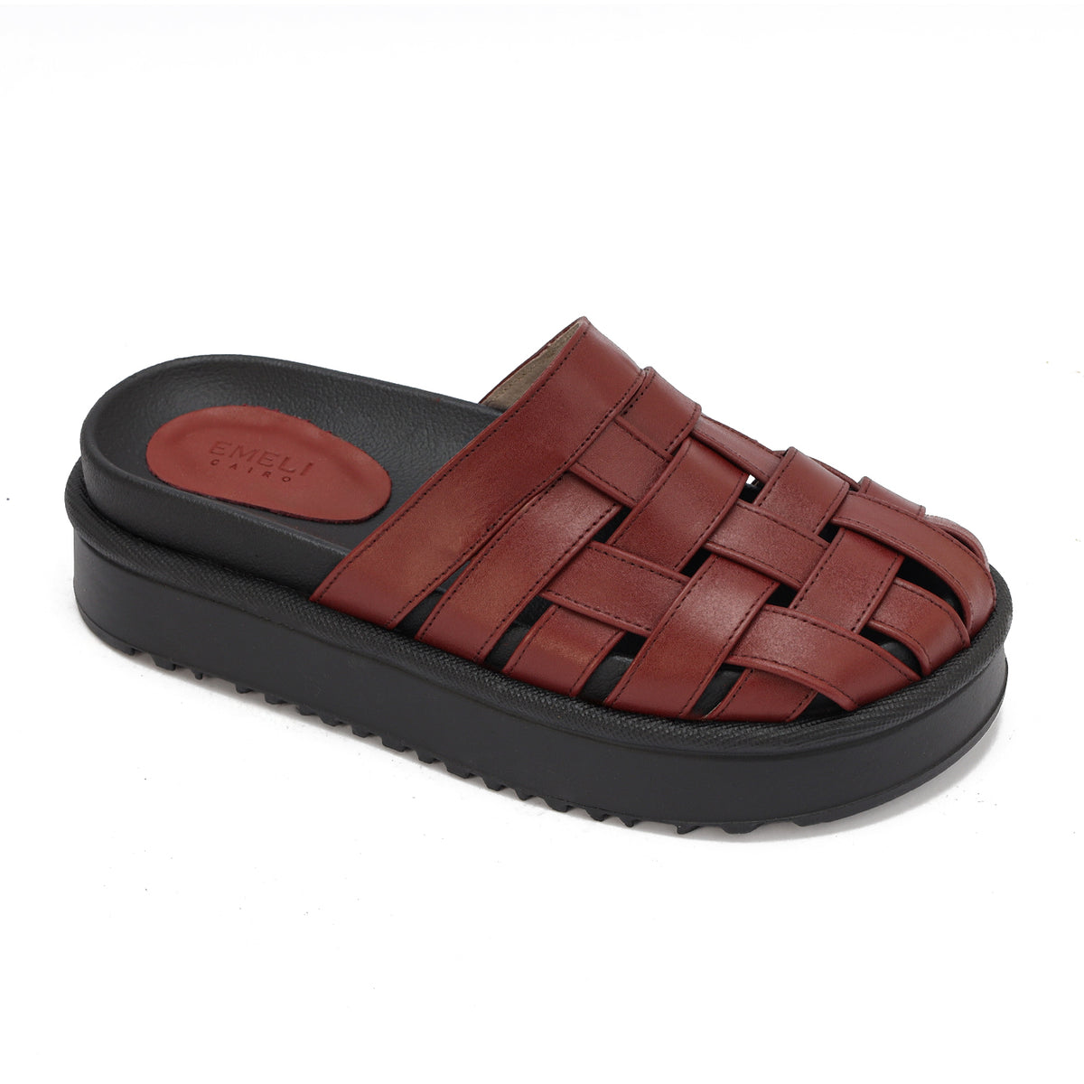 Platform Woven Slides