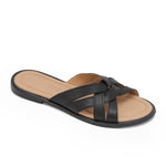 Leather Crisscross Slippers