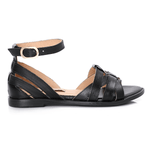 Multi-strap Black Leather Sandals
