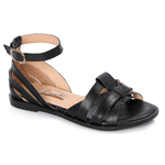 Multi-strap Black Leather Sandals