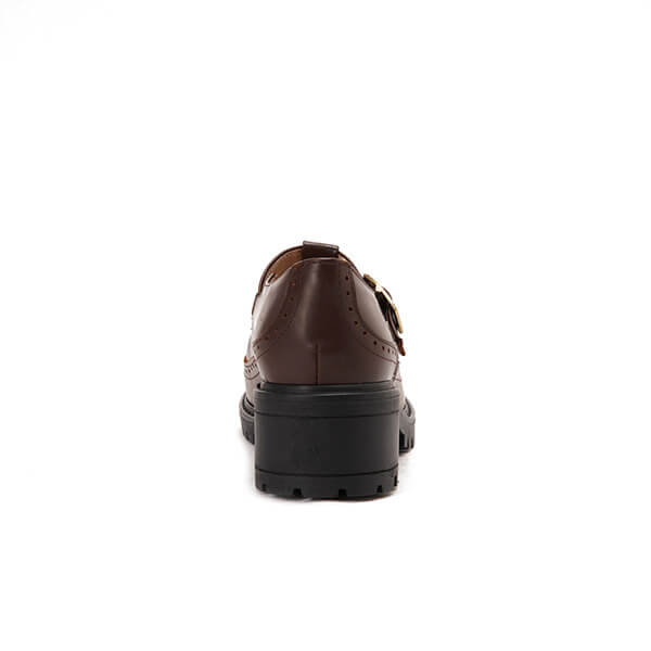 Leather T-Bar Brogue Shoes