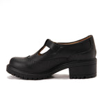 Leather T-Bar Brogue Shoes