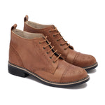 Brogue Ankle Leather Boots