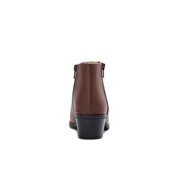 Leather Ankle Boots with Double Zippers