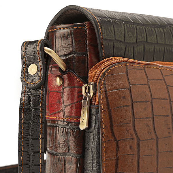 ألينا - حقيبة كروس بودي جلدية متعددة الجيوب