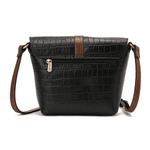 حقيبة كروس جلدية بطبعة هافانا باللون الأسود