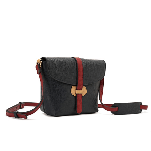 حقيبة كروس جلدية باللون الأزرق الداكن * البيج * العنابي