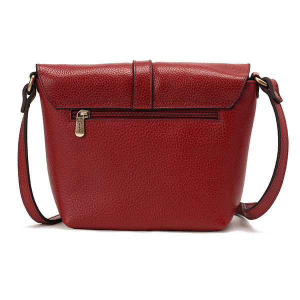 حقيبة كروس جلدية باللون العنابي