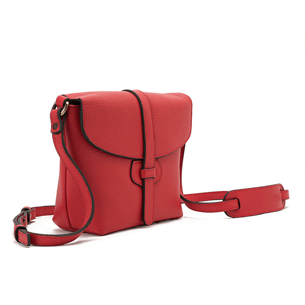 حقيبة كروس جلدية حمراء