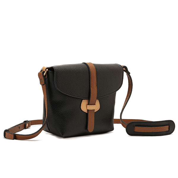 حقيبة كروس جلدية هافانا * بيج * أسود