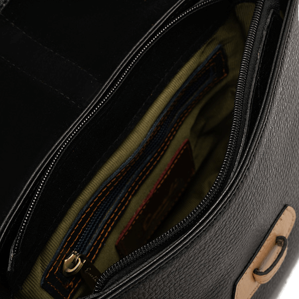 حقيبة كروس جلدية هافانا * بيج * أسود