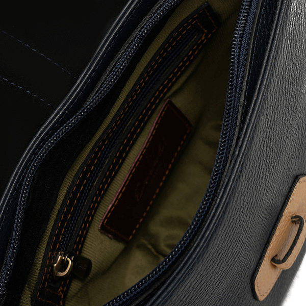 حقيبة كروس جلدية باللون الأزرق الداكن * البيج * العنابي