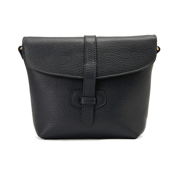 حقيبة كروس جلدية باللون الأزرق الداكن