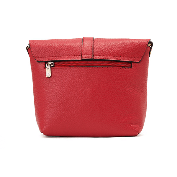 حقيبة كروس جلدية حمراء