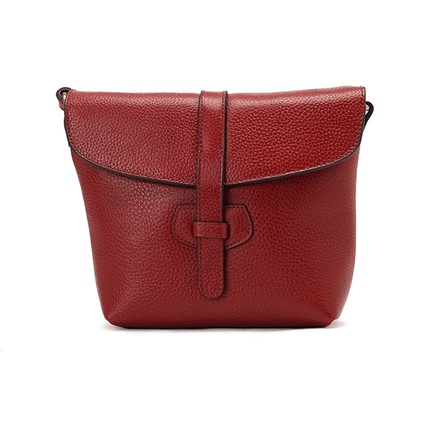 حقيبة كروس جلدية باللون العنابي