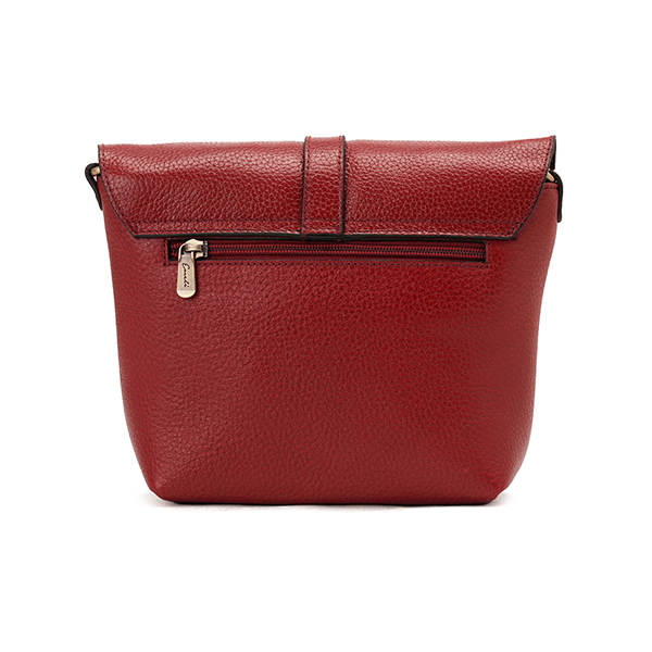 حقيبة كروس جلدية باللون العنابي