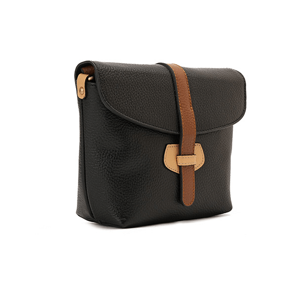 حقيبة كروس جلدية هافانا * بيج * أسود