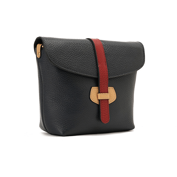 حقيبة كروس جلدية باللون الأزرق الداكن * البيج * العنابي