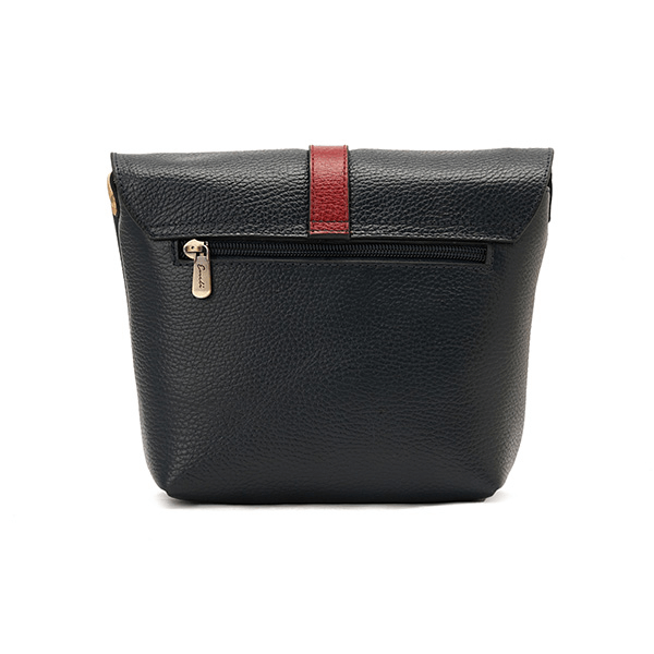 حقيبة كروس جلدية باللون الأزرق الداكن * البيج * العنابي