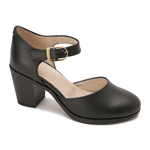 Leather Mary Jane Block Heel Shoes