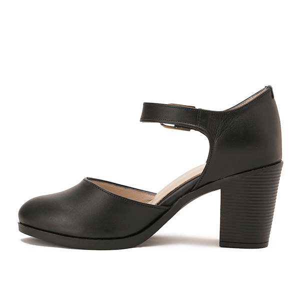 Leather Mary Jane Block Heel Shoes
