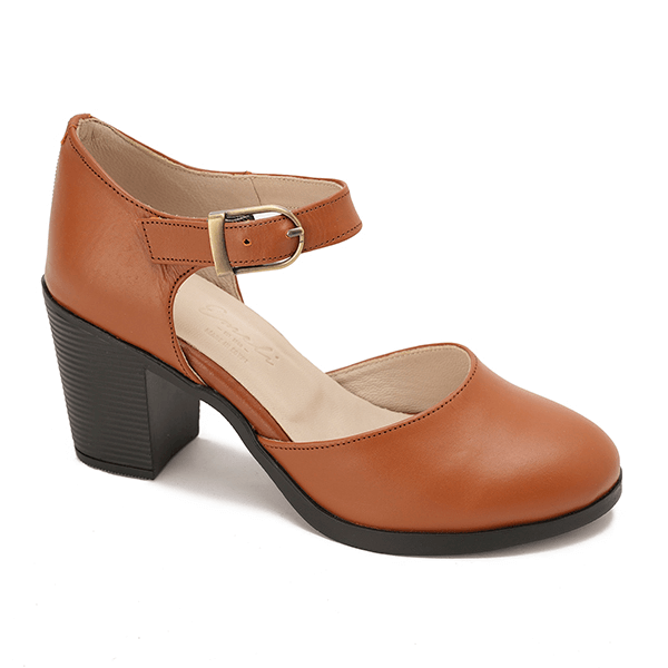 Leather Mary Jane Block Heel Shoes