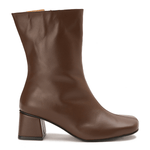 حذاء جلدي للكاحل بأصابع مربعة