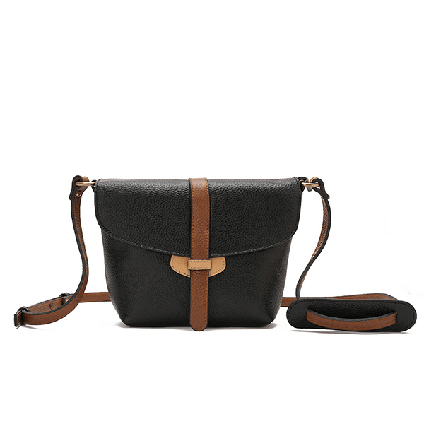 حقيبة كروس جلدية هافانا * بيج * أسود