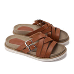 Urban Buckle Cross Slide Slippers