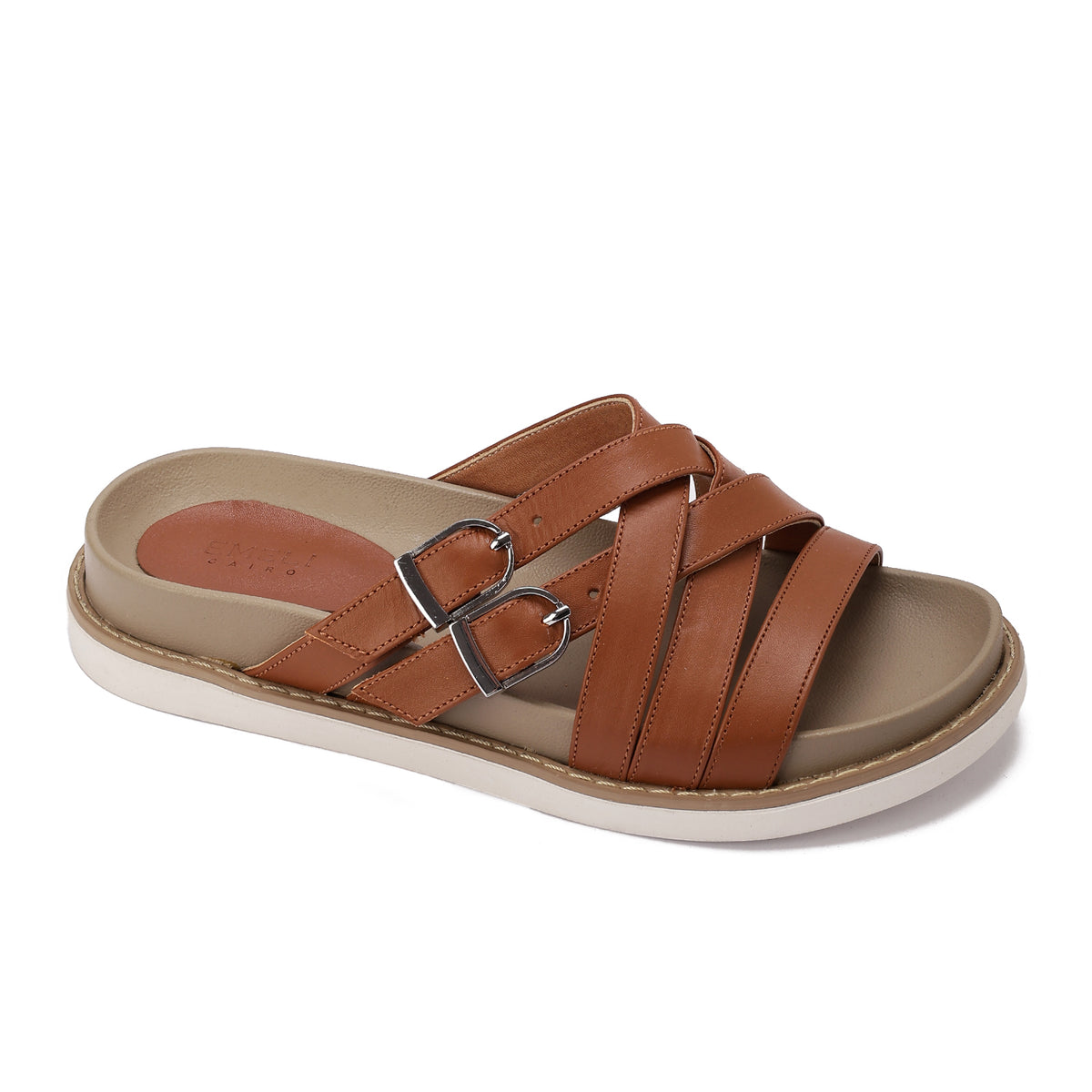 Urban Buckle Cross Slide Slippers