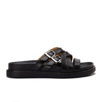 Urban Buckle Cross Slide Slippers
