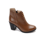 Leather High Heeled Laced Boots