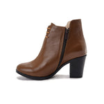 Leather High Heeled Laced Boots