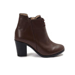 Leather High Heeled Laced Boots