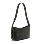 حقيبة كتف جلدية مطبوعة باللون الأخضر