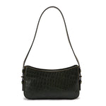 حقيبة كتف جلدية مطبوعة باللون الأخضر